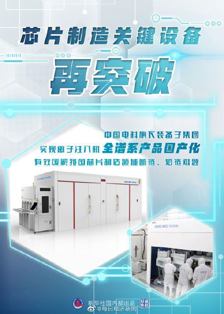 芯片制造關鍵設備再突破，離子注入機實現(xiàn)全譜系產(chǎn)品國產(chǎn)化